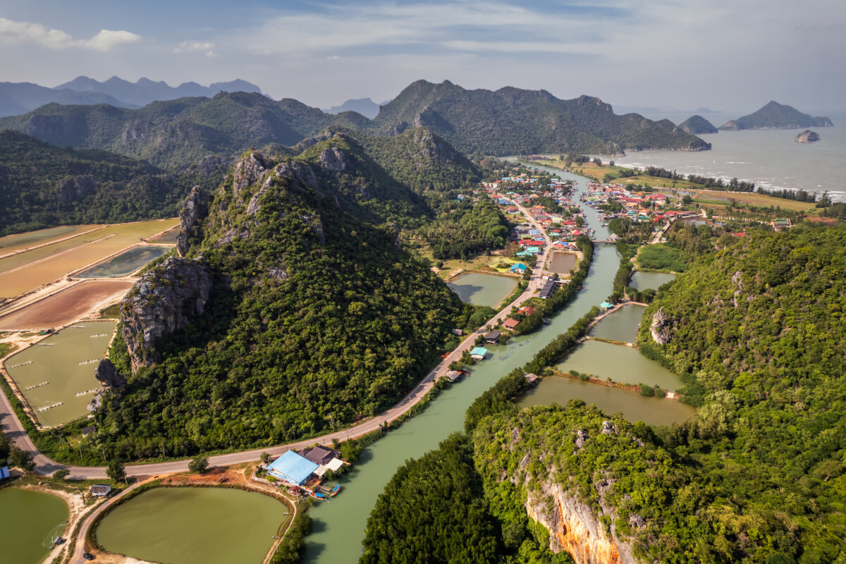 Aerial view of the Thailand landmarks