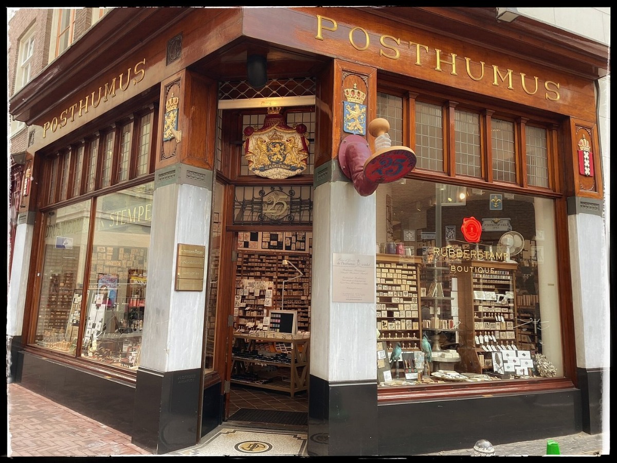 Posthumus rubber stamp boutique, one of the historic shops in Amsterdam.