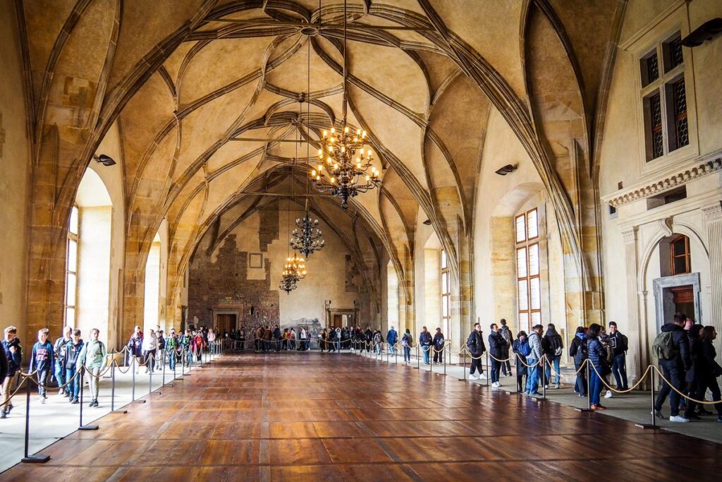 Gothic Hall in Prague Castle, Czech Republic landmark
