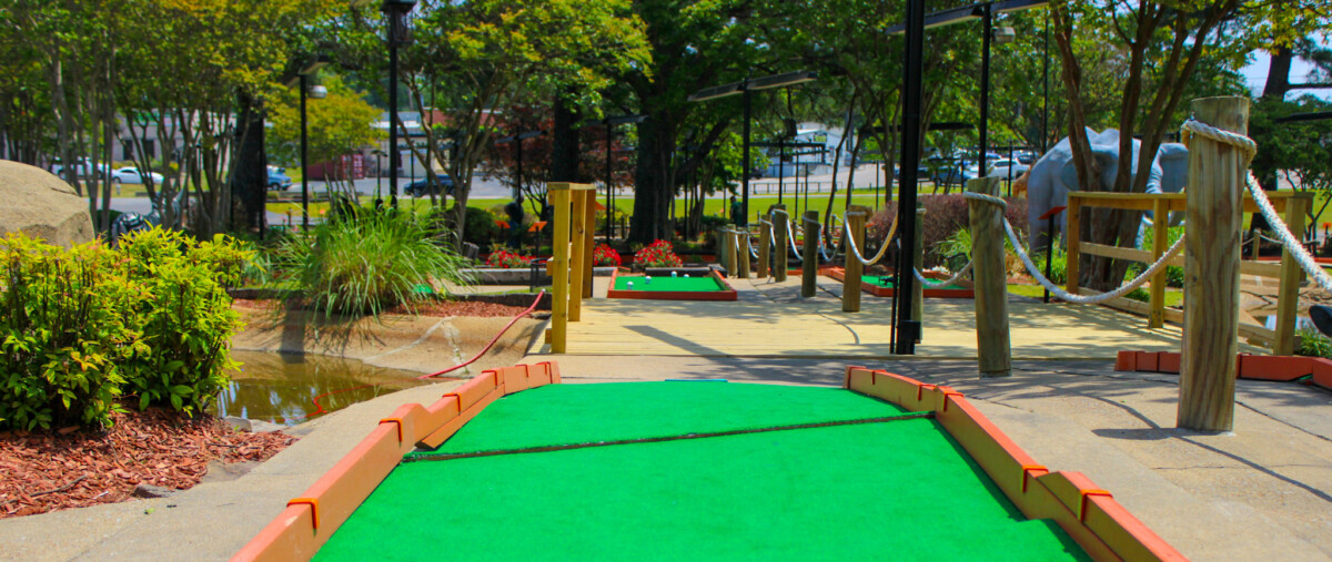 Mini golf spot at Putt-Putt Golf & Games in Memphis, Tennessee