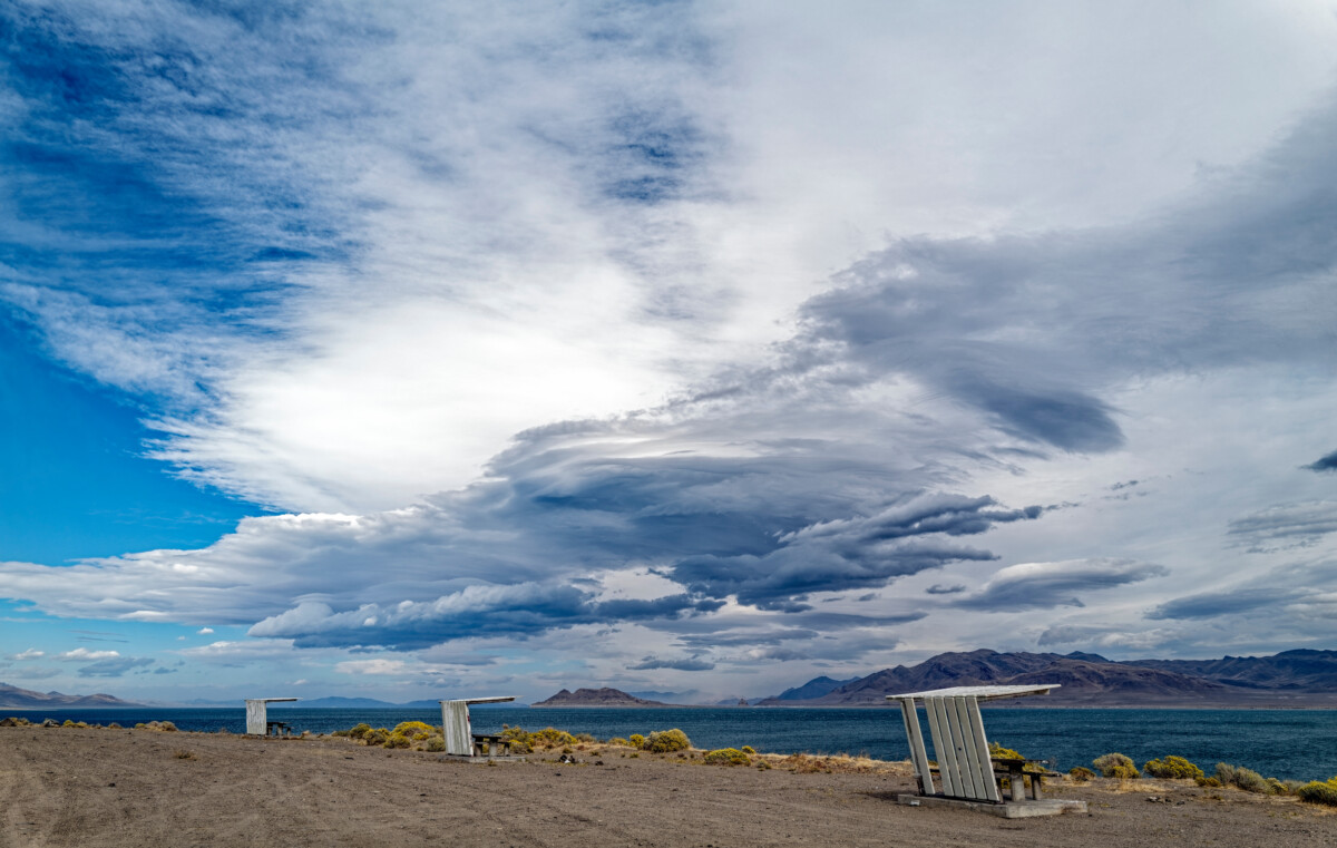 Aerial view of Pyramid Lake in Nevada