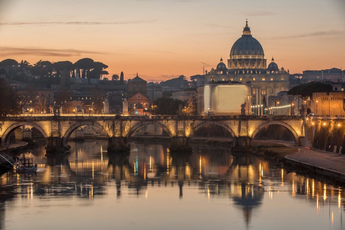 St. Peter's Basilica, as seen from across the river.
