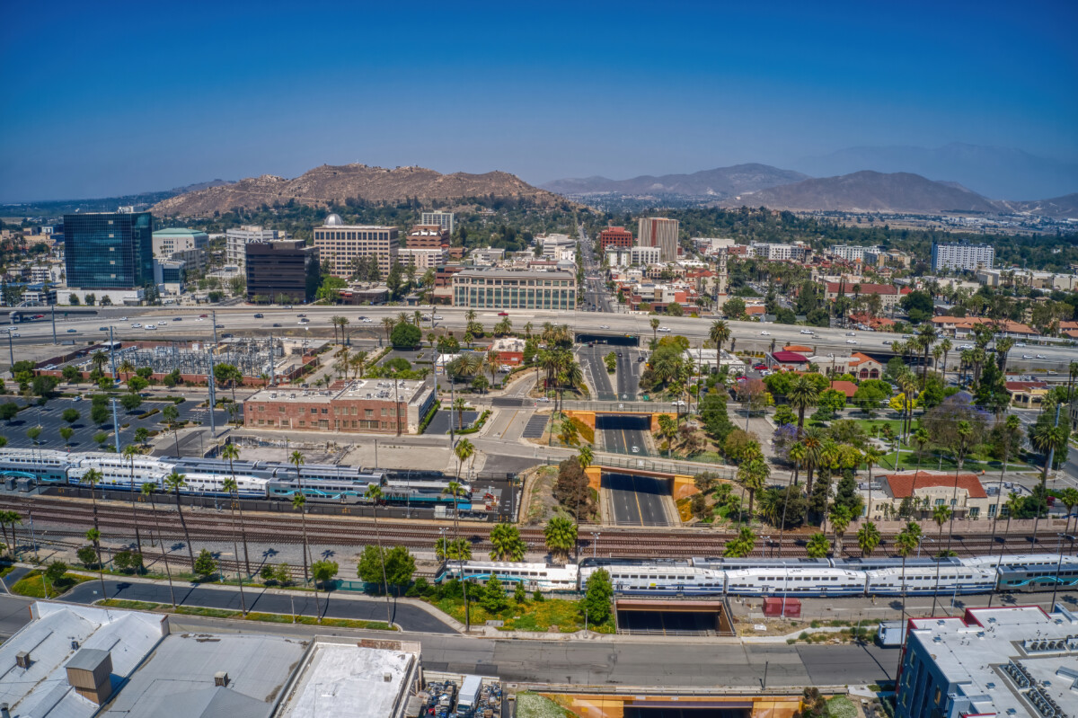 Aerial View of the Los Angeles Suburb of Riverside, California