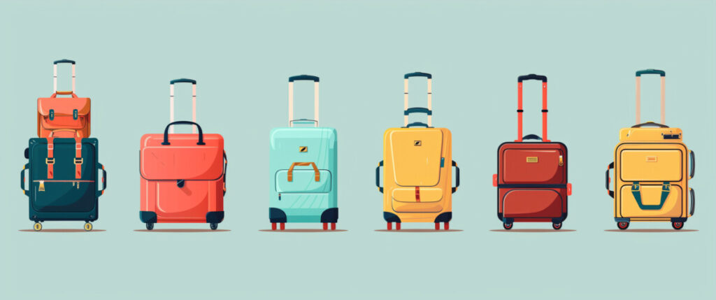 Illustration of the Different Types of Suitcases