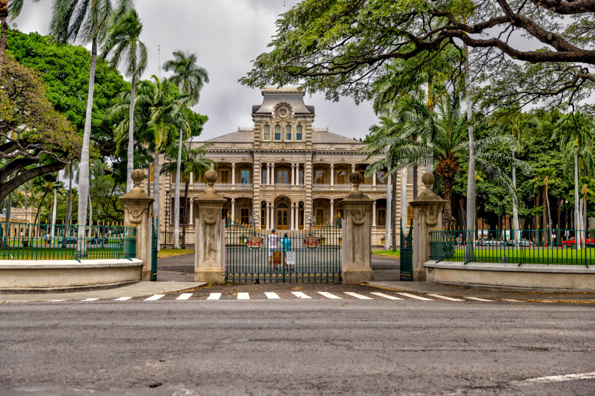 Exteriors of the Royal 'Iolani Palace in Honolulu, Hawaii