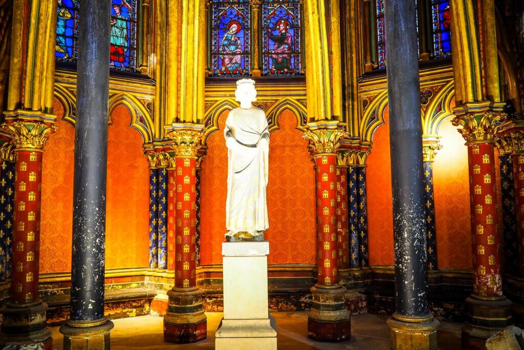 Sainte-Chapelle Paris Gothic architecture stained glass statue
