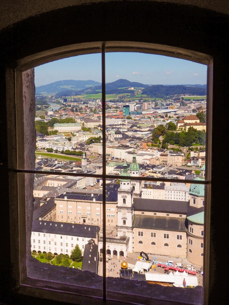 Panoramic view of Salzburg Old Town from Hohensalzburg Fortress