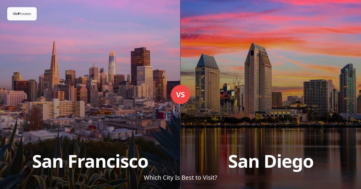 San Francisco vs San Diego: Which California City is Better to Visit? comparison - ViaTravelers Travel Guide