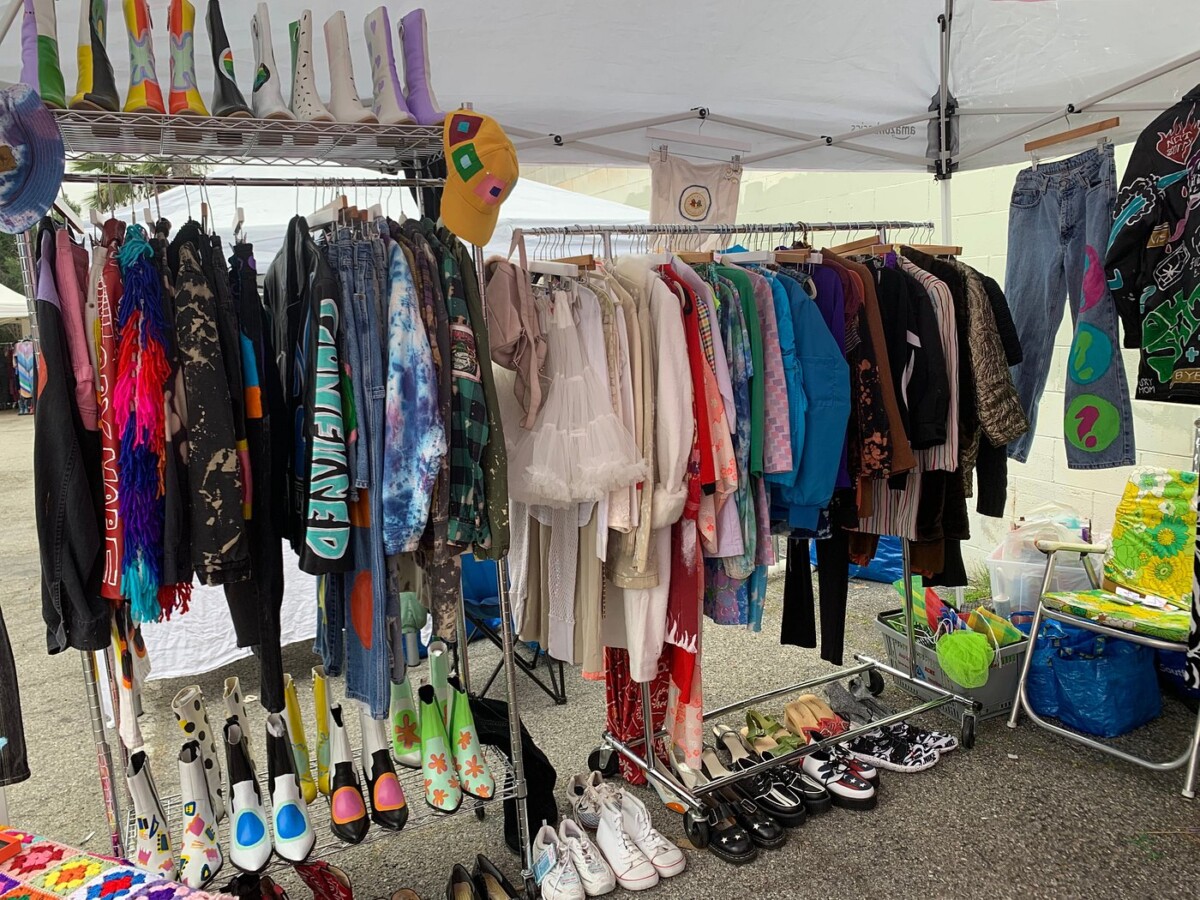 Vintage shoes and clothing items at Silverlake Flea in Los Angeles, California
