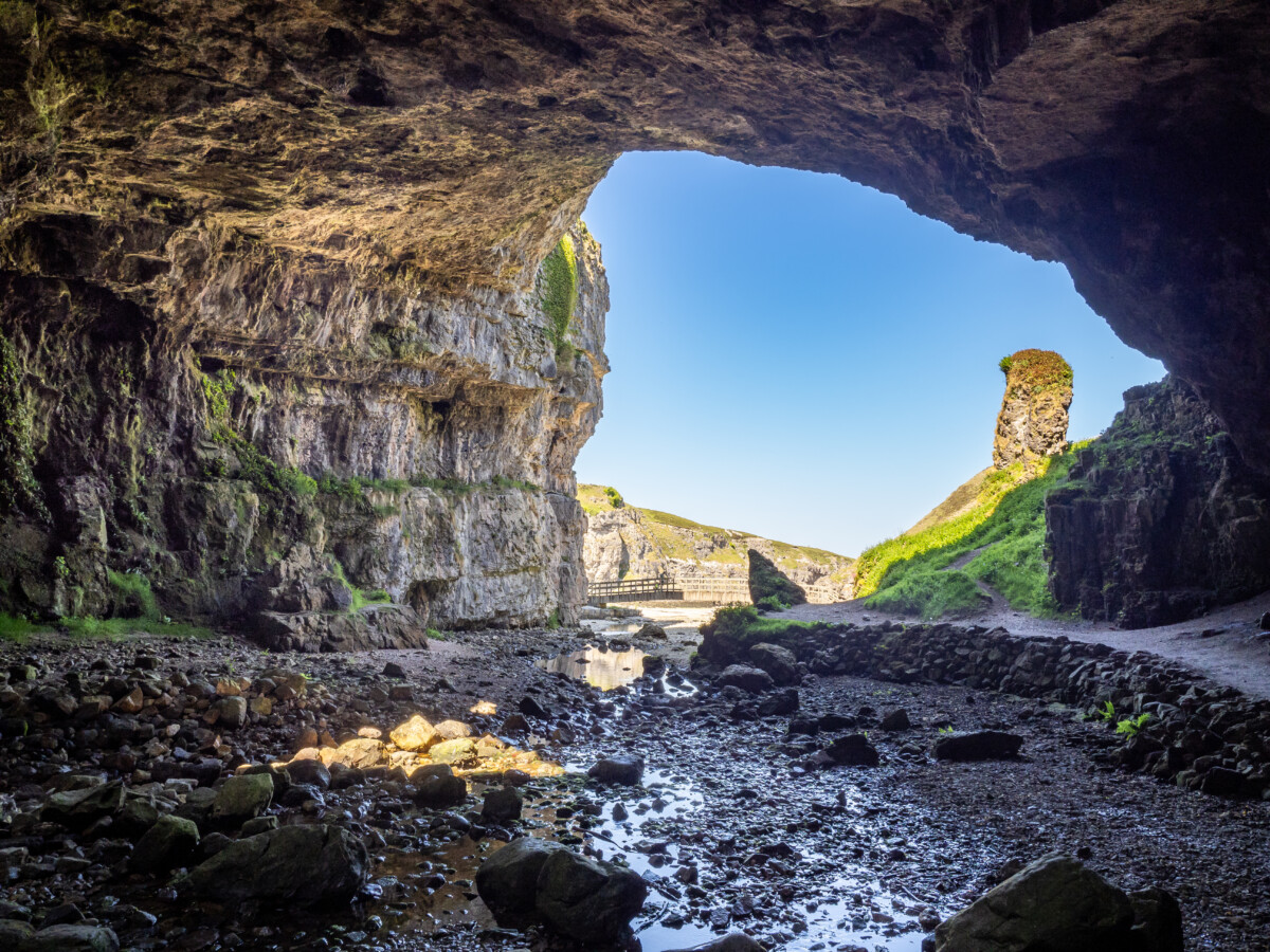 View of the insides of Smoo Cave, Scotland