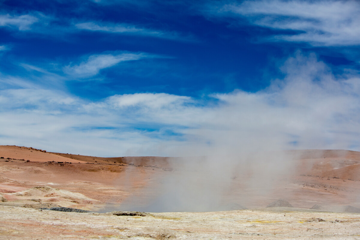 Solar de Manaña Geyser Basin or the Sol de Mañana in Bolivia
