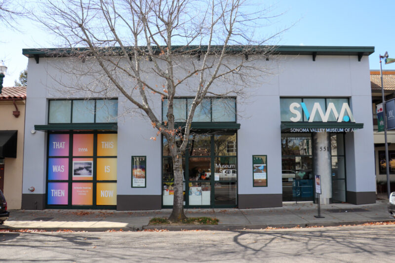 Front of Sonoma Valley Museum of Art building in Sonoma, California