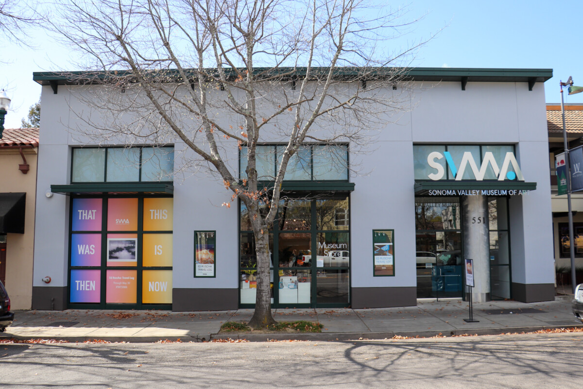 Front of Sonoma Valley Museum of Art building in Sonoma, California
