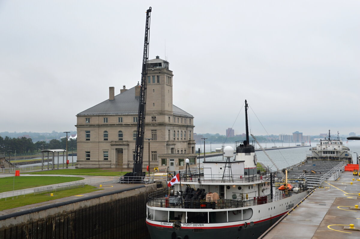 Soo Locks in Sault Ste. Marie, Michigan