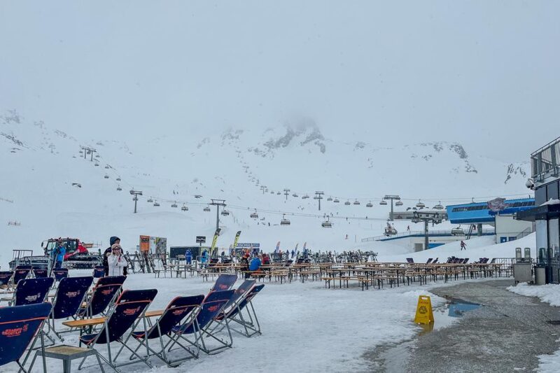 Stubai Glacier Ski Resort, Austria - Alpine skiing paradise with snow-covered slopes and majestic mountain backdrop