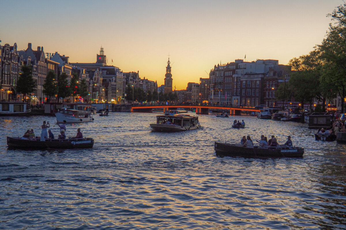 Sunset on the Amstel River, Amsterdam