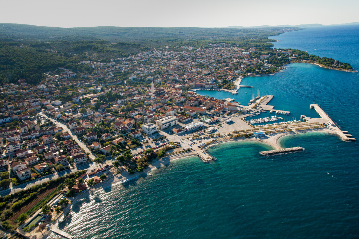 Aerial View of the Town of Supetar, Brac Island