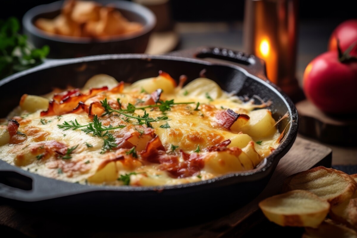 Tartiflette with golden potatoes