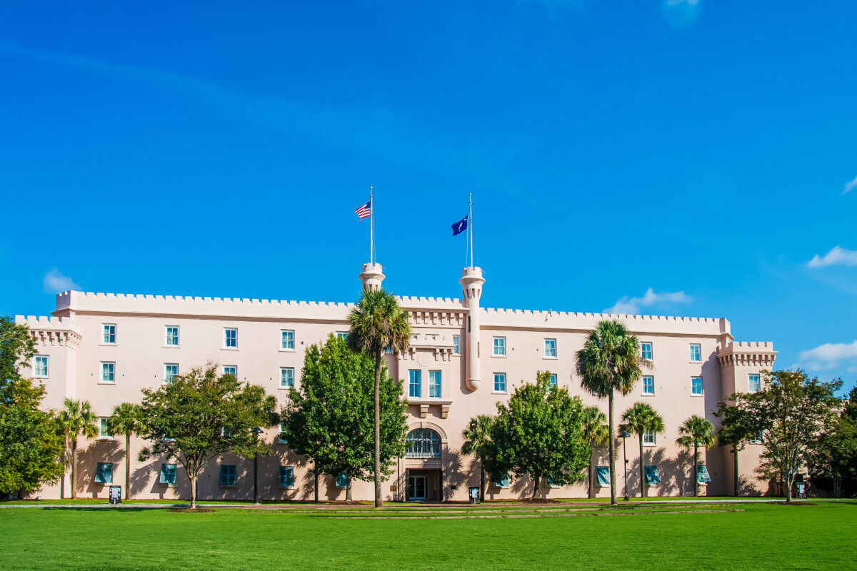 Summerall Chapel and cadet barracks at The Citadel