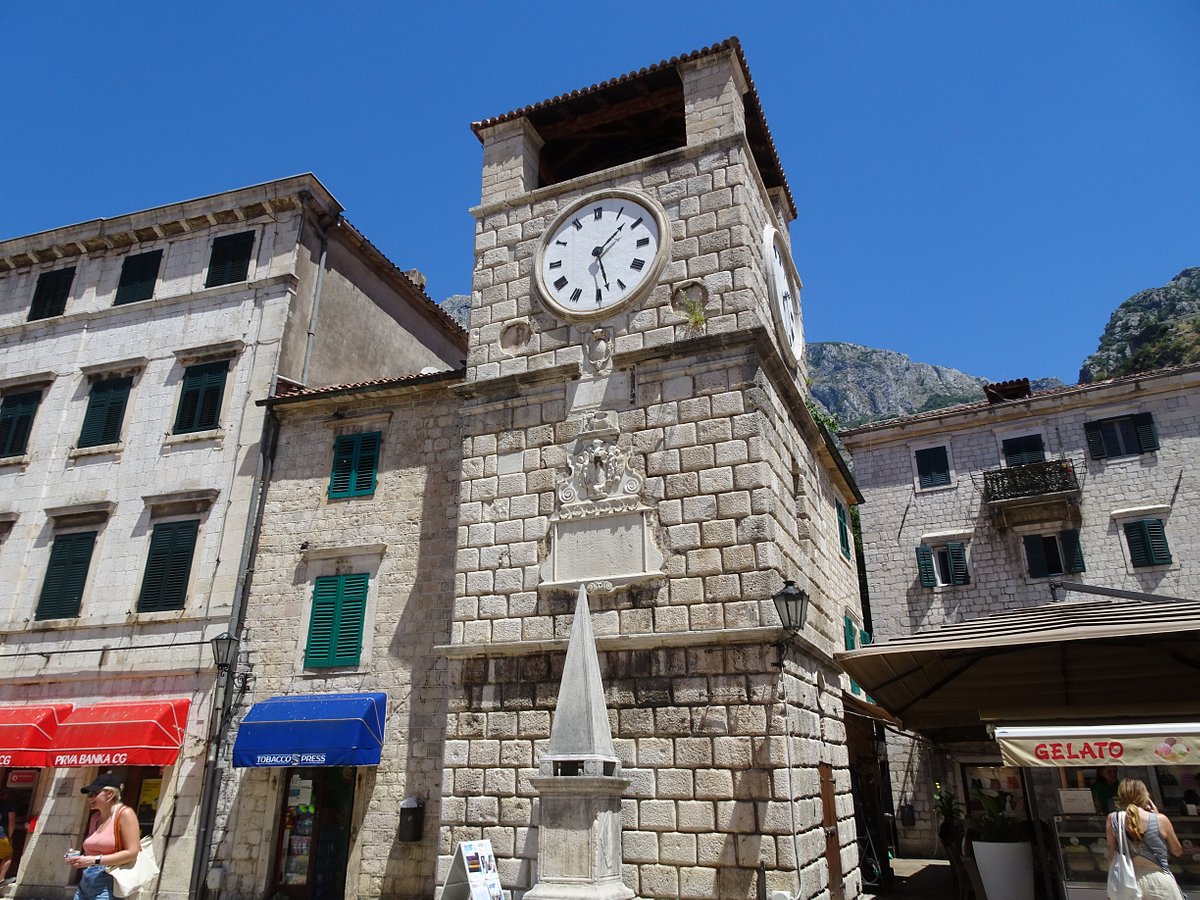 Exterior of the The Clock Tower in Kotor, Montenegro