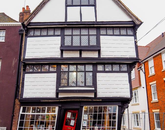 The Crooked House in Canterbury, England - leaning historic architecture