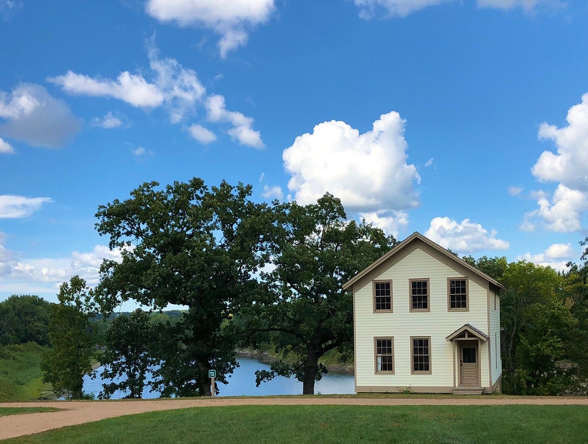 Historic buildings at The Landing along the Minnesota River in Shakopee