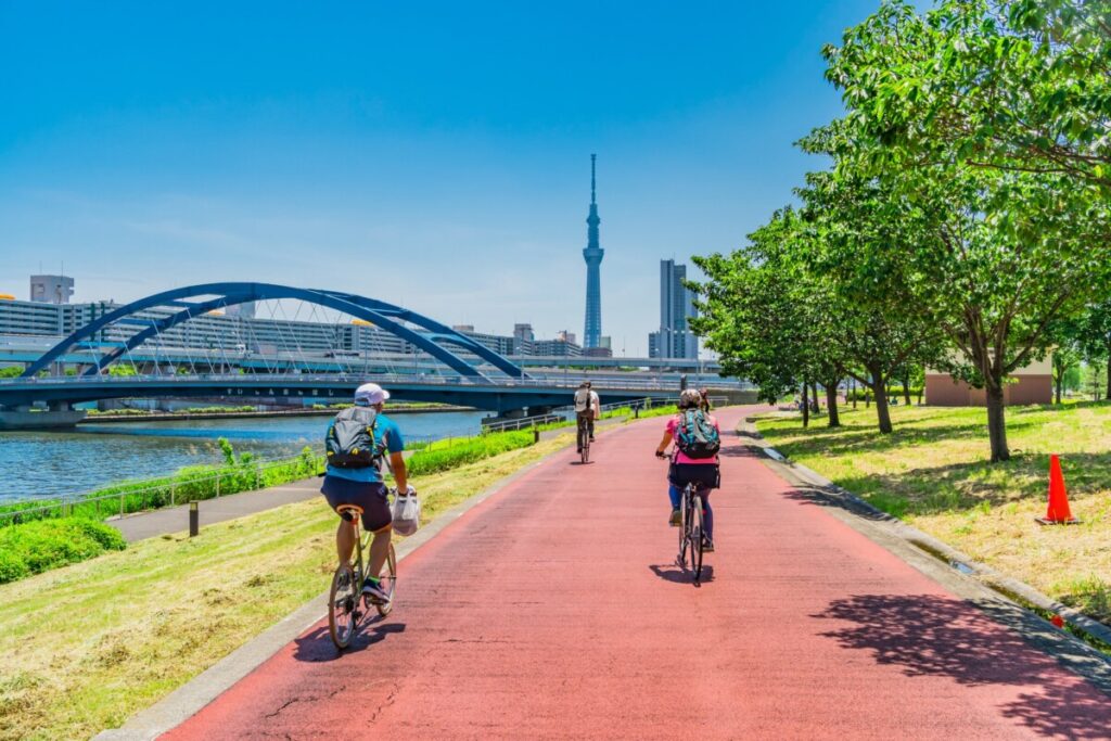 Biking in Tokyo Japan