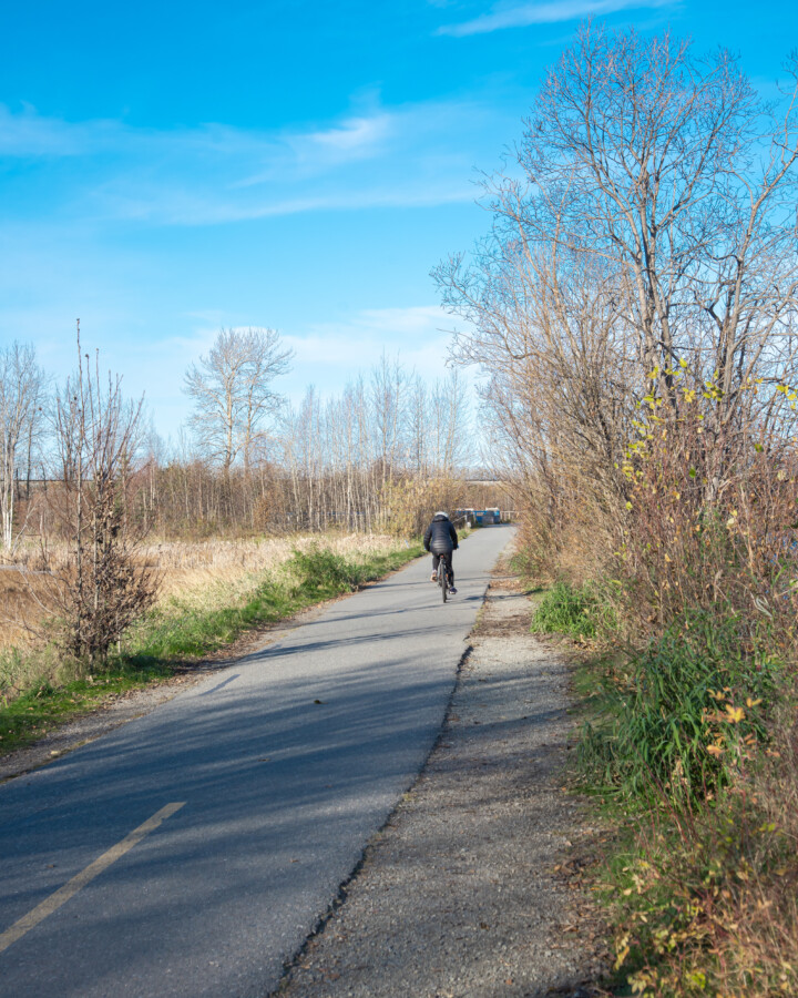 Biking at Tony Knowles Coastal Trail in Anchorage, Alaska