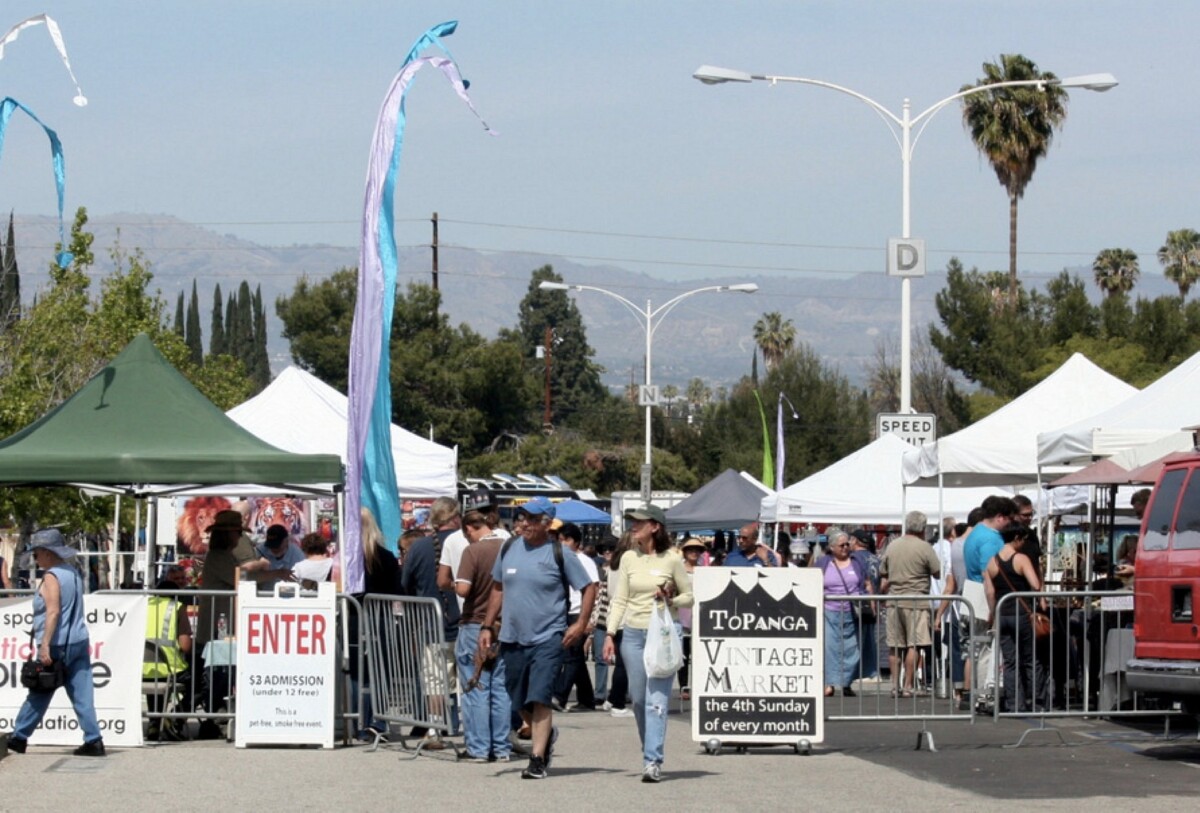 The entrance of Topanga Vintage Market in Los Angeles, California