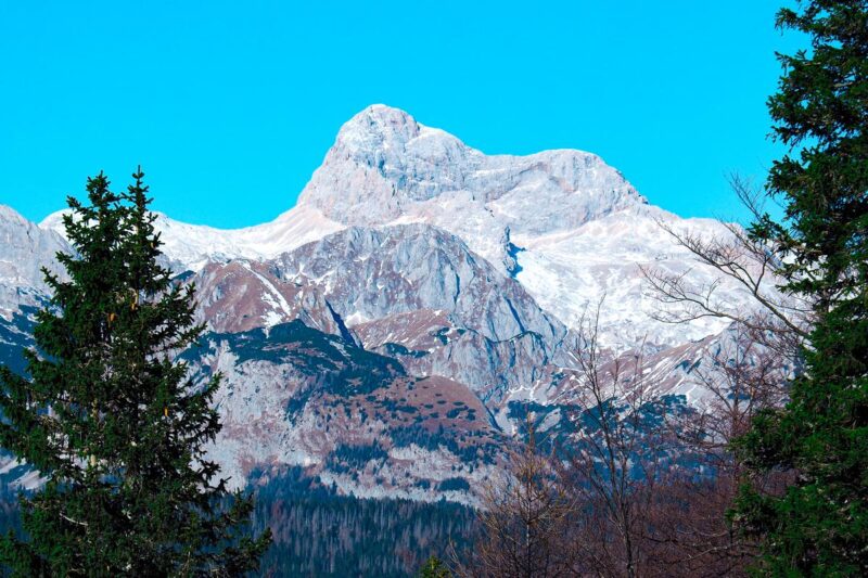 Stunning view of Triglav Peak from Mount Vogel in Triglav National Park, Slovenia