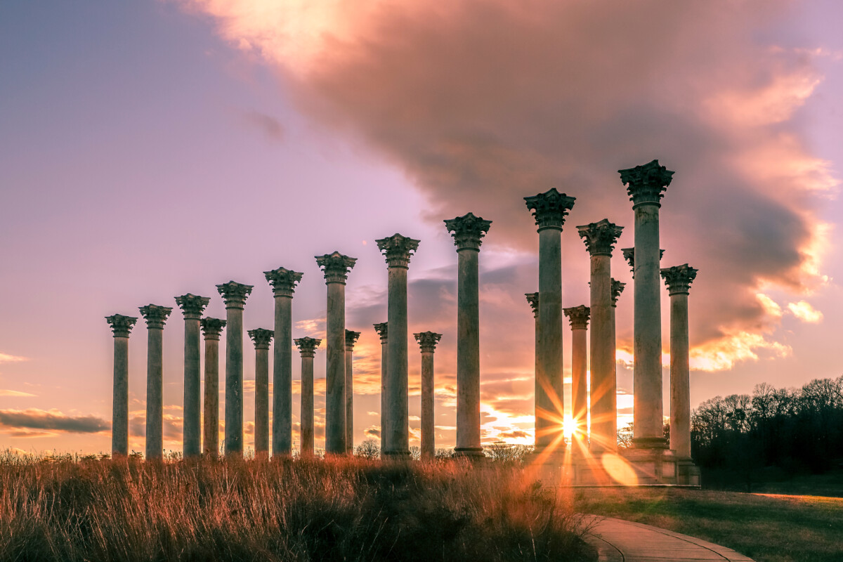 National Capitol Columns, in autumn at the United States National Arboretum, Washington D.C.