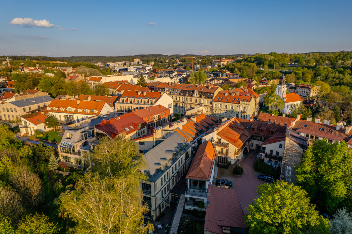 Aerial view of Uzupis district in Vilnius, Lithuania