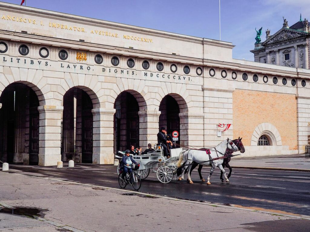 Vienna Fiaker carriage tour at Heldenplatz landmark