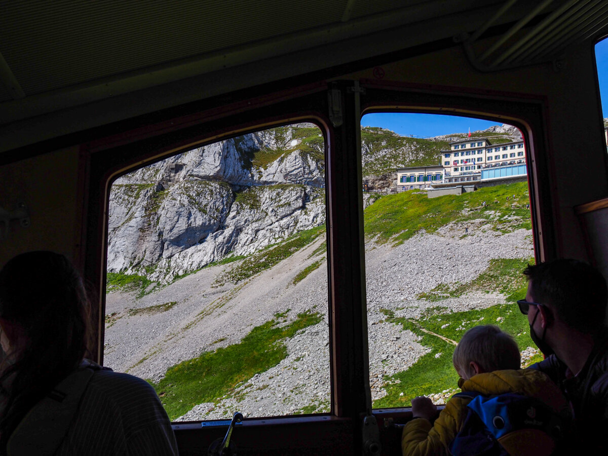Inside the Alpnachastad Cog Railway, Steepest in the World