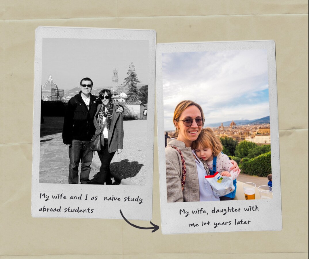 Author Kyle Kroeger Visiting Florence 10 years ago compared with today