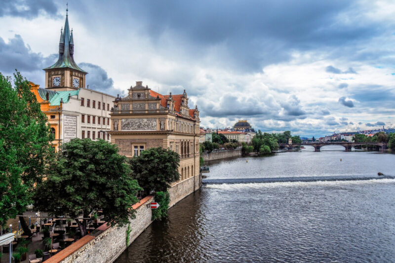Prague Architecture Along the Vltava River