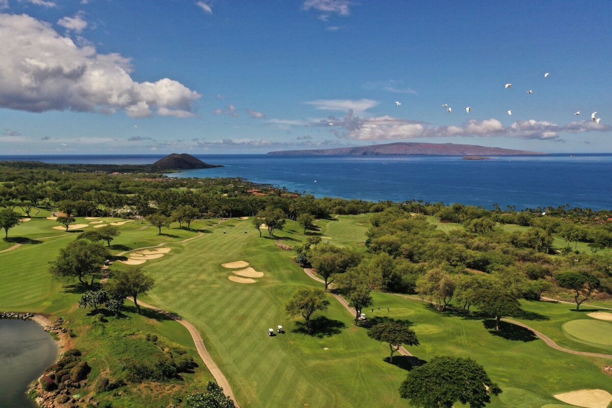 Aerial view of Wailea Golf Club, Maui, Hawaii
