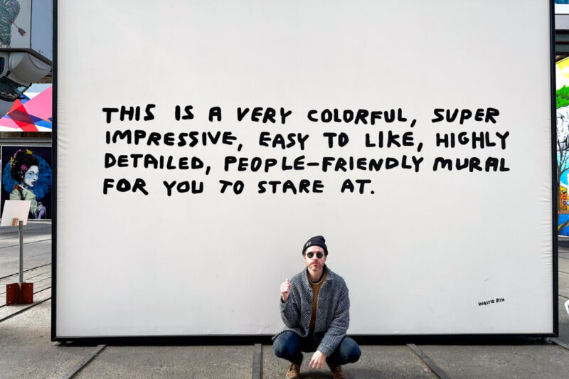 Kyle Kroeger, author of things to do in Amsterdam at the Wasted Rita Mural, STRAAT