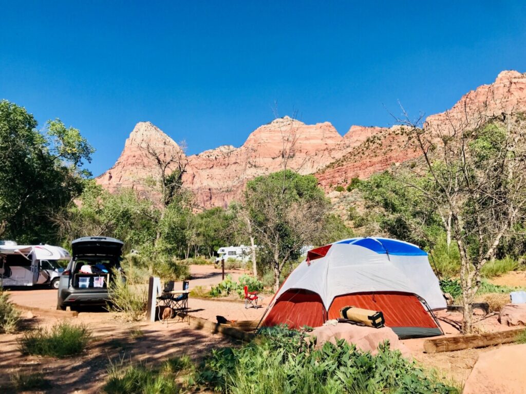 Watchman Campground in Zion National Park, Utah