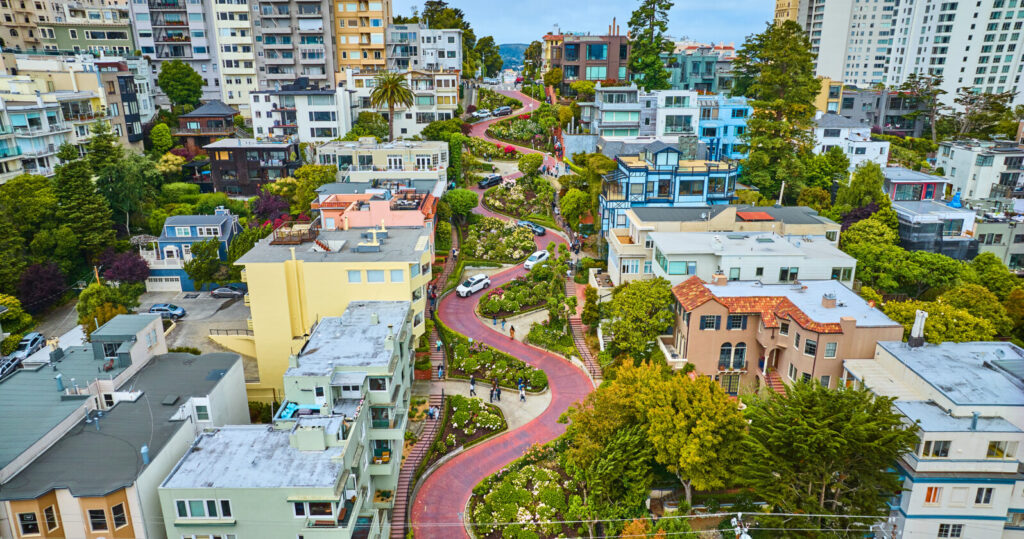 Wide Angle of Lombard Street