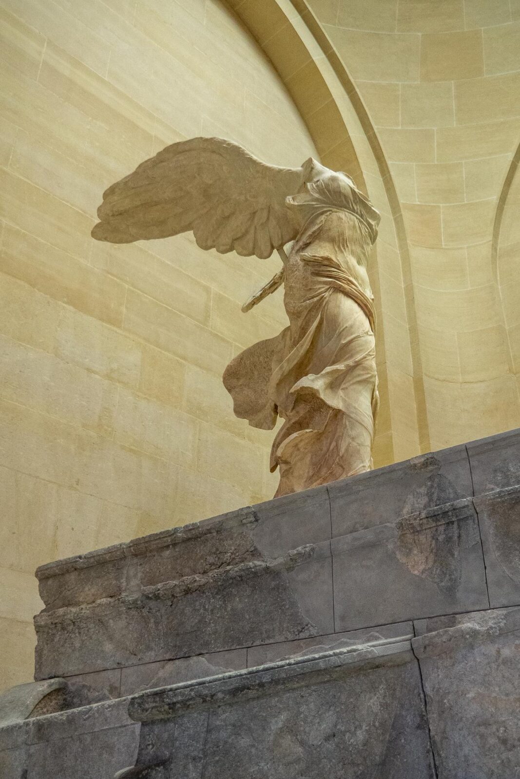 Winged Victory of Samothrace statue at the Louvre Museum in Paris