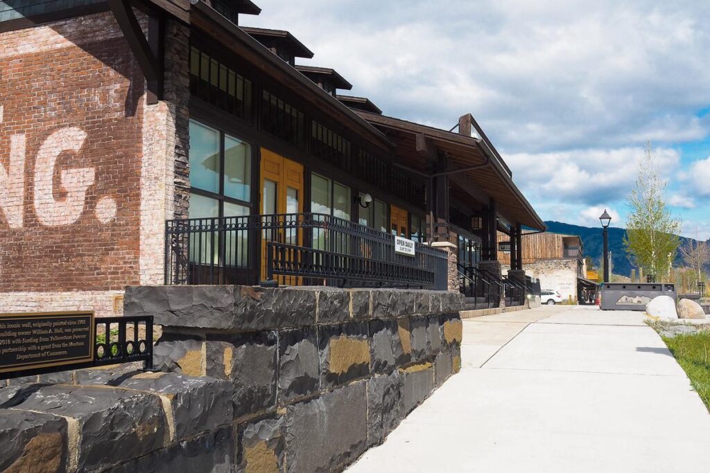 Yellowstone Heritage and Research Center exterior, rustic architecture, and natural surroundings