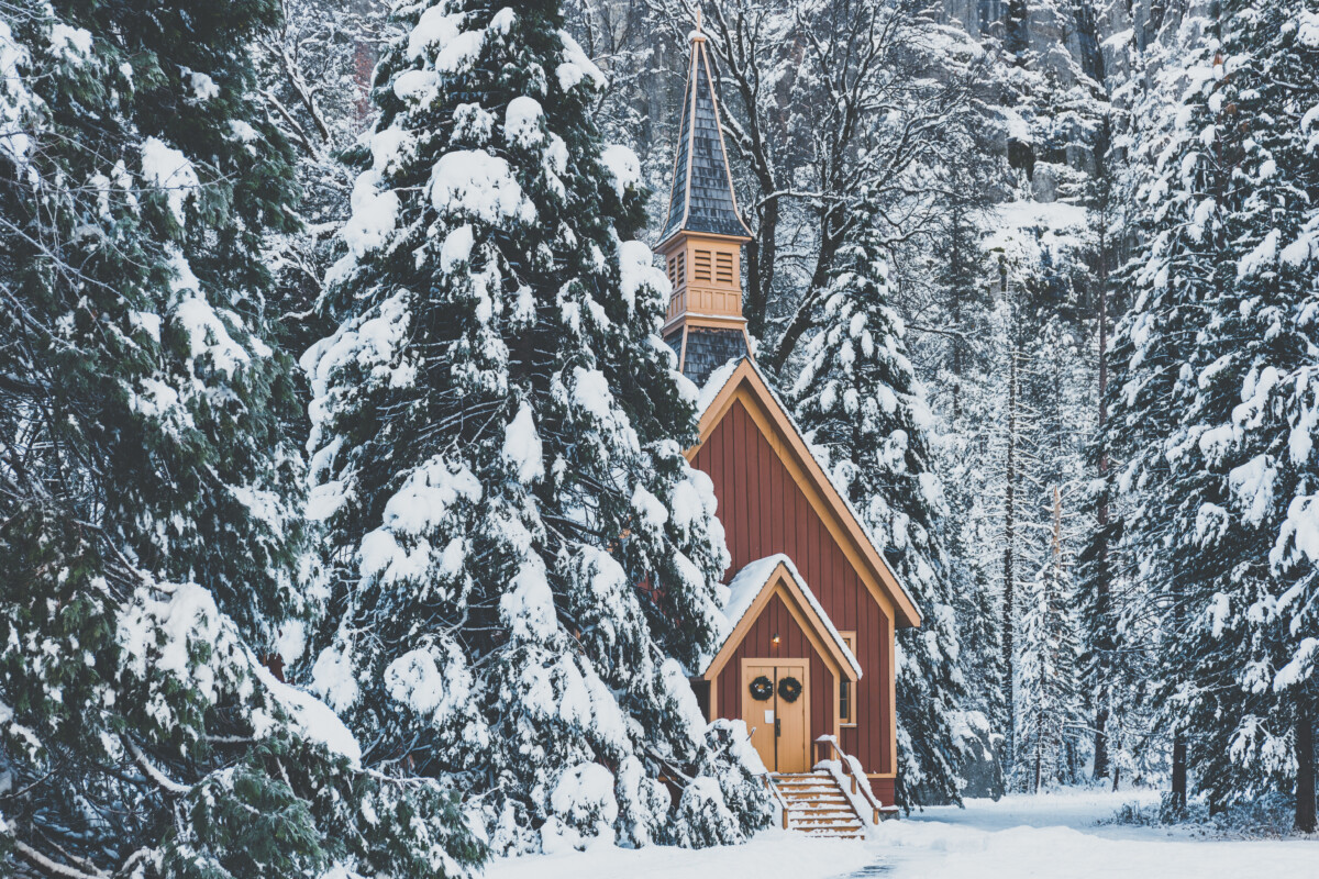 Yosemite national park in California during winter