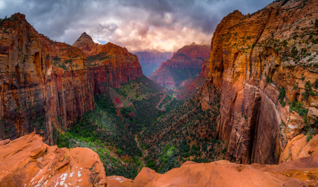 Aerial view of Zion Canyon in Zion National Park