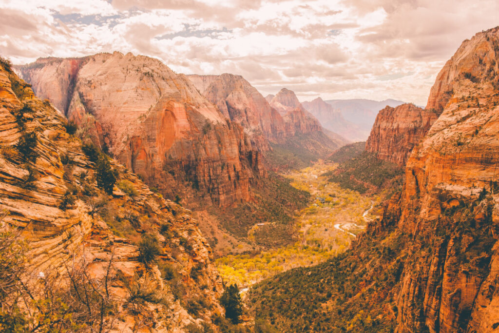 Aerial view of Zion National Park Utah